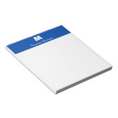 Kobaltblauwe gepersonaliseerde naamletter monogram notitieblok (Schuin)