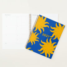 Kobaltblauwe Gouden Zonneknal 2027 Planner