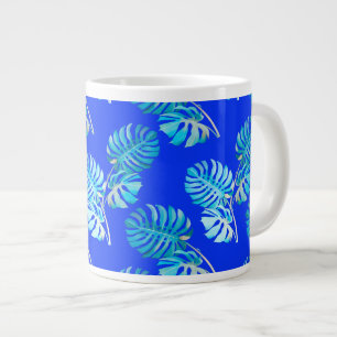 Kobaltblauwe Monstera Bries Grote Koffiekop