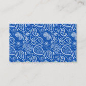 Kobaltblauwe Paisley;  krijtbord Visitekaartje (Achterkant)