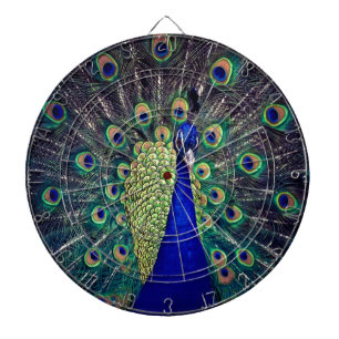 Kobaltblauwe Pauw Dartbord