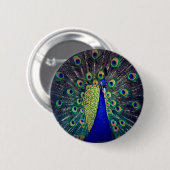 Kobaltblauwe Pauw Ronde Button 5,7 Cm (Voorkant /achterkant)