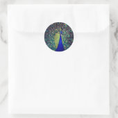 Kobaltblauwe Pauw Ronde Sticker (Tas)