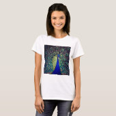 Kobaltblauwe Pauw T-shirt (Voorkant volledig)