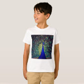 Kobaltblauwe Pauw T-shirt (Voorkant volledig)
