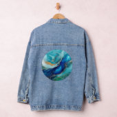 Kobaltblauwe stromen: een abstract perspectief denim jacket (Hangar)