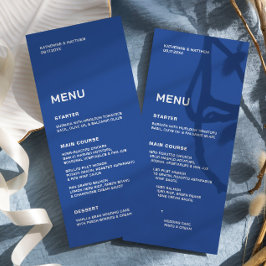 Kobaltblauwe Trouw Menu