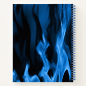 kobaltblauwe vlammen | gepersonaliseerde spiraal notitieboek (Achterkant)