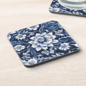 kobaltbloem symfonie coaster bier onderzetter (Linkerzijde)