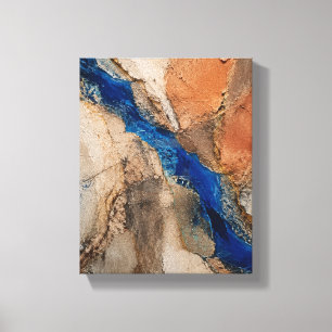 Kobaltbreuklijnen – Textuur Abstracte Kunst Canvas Afdruk