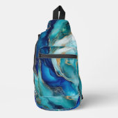 Kobaltgetijden: een Abstracte verkenning Sling Bag (Voorkant)