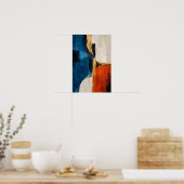 Kobaltgloed Moderne Abstracte Wandkunst Poster (Keuken)