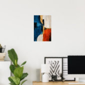 Kobaltgloed Moderne Abstracte Wandkunst Poster (Thuiskantoor)