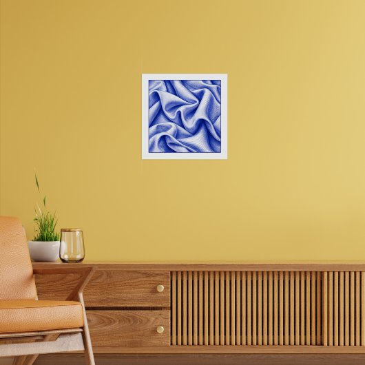 Kobaltgordijnen Poster (Woonkamer 2)