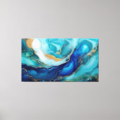 Kobaltstromen: een oceanische Abstracte canvasprin Canvas Afdruk (Voorkant)