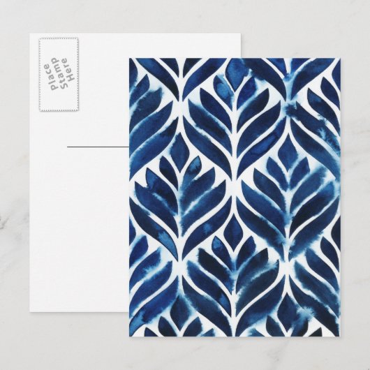 KobaltWaterverf Tegels IV Briefkaart (Voorkant / Achterkant)