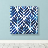 KobaltWaterverf Tegels IV Canvas Afdruk (Insitu (Houten vloer))