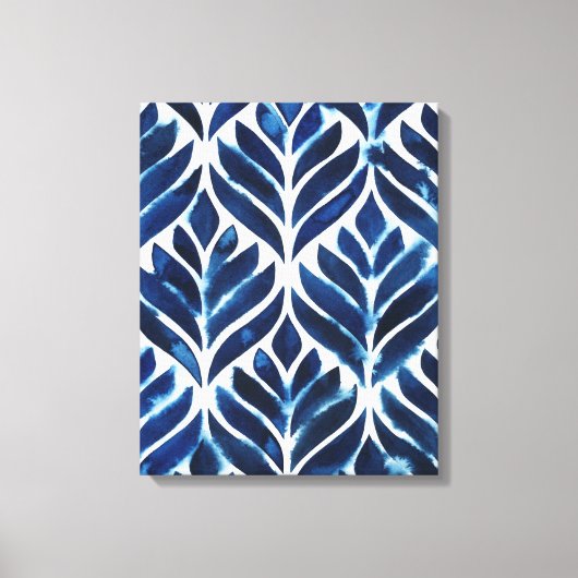 KobaltWaterverf Tegels IV Canvas Afdruk (Voorkant)