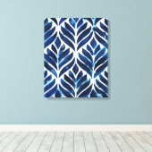 KobaltWaterverf Tegels IV Canvas Afdruk (Insitu (Houten vloer))