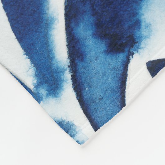 KobaltWaterverf Tegels IV Fleece Deken (Hoek)