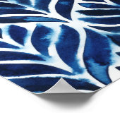 KobaltWaterverf Tegels IV Poster (Hoek)