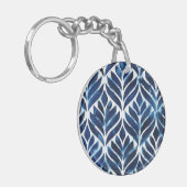 KobaltWaterverf Tegels IV Sleutelhanger (Voorkant Links)