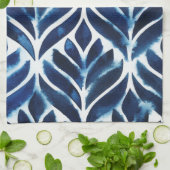 KobaltWaterverf Tegels IV Theedoek (Gevouwen)