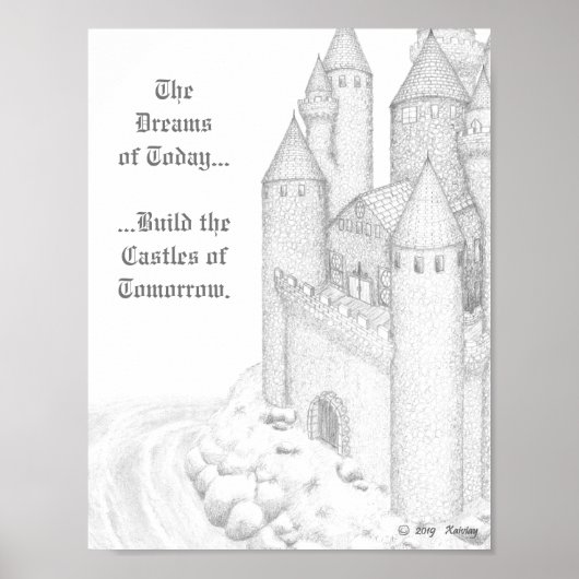 Kobbelsteen Seaside (met  tekst) Poster (Voorkant)