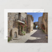 Kobbelstenen straat, stenen gebouwen, historisch briefkaart (Voorkant / Achterkant)