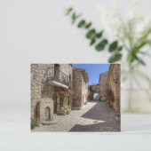 Kobbelstenen straat, stenen gebouwen, historisch briefkaart (Staand voorkant)