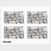 Kobblestenen van een straat in detail rechthoekige sticker (Vel)