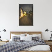 Kobblestone Road & Yellow Build in Mexico Canvas Afdruk (Insitu (Slaapkamer))