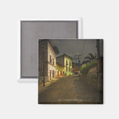 Kobblestone Road & Yellow Build in Mexico Magneet (Voorkant / Achterkant)
