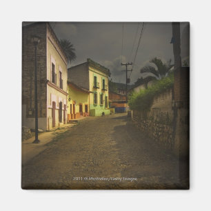 Kobblestone Road & Yellow Build in Mexico Magneet