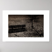 Kobblestoned Street & Bench Poster (Voorkant)