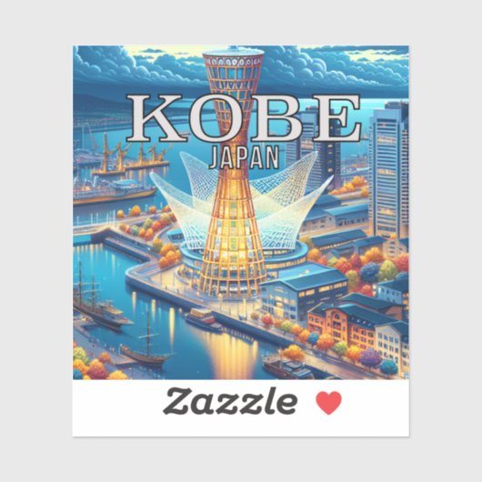 Kobe Japan 3 inch Vinyl Sticker (Vel)