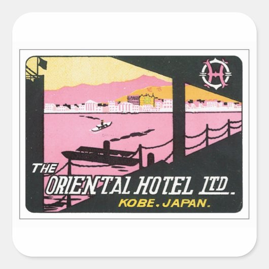 Kobe Japan Hotel Vierkante Sticker (Voorkant)