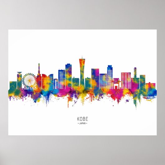Kobe Japan Skyline Poster (Voorkant)