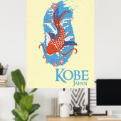 Kobe Japan Vintage-poster Poster (Thuiskantoor)