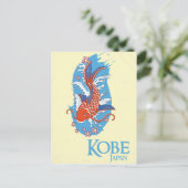 Kobe Japan Vintage reisposter Briefkaart (Staand voorkant)