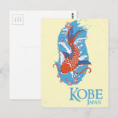 Kobe Japan Vintage reisposter Briefkaart (Voorkant / Achterkant)