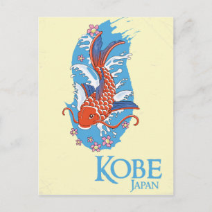Kobe Japan Vintage reisposter Briefkaart