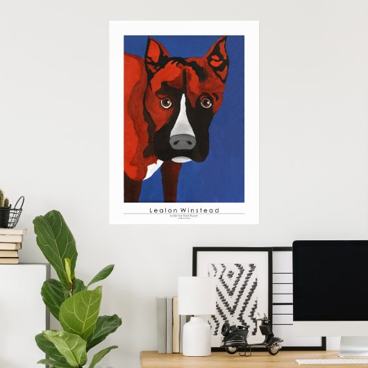 Kobe the Red Boxer Poster (Thuiskantoor)
