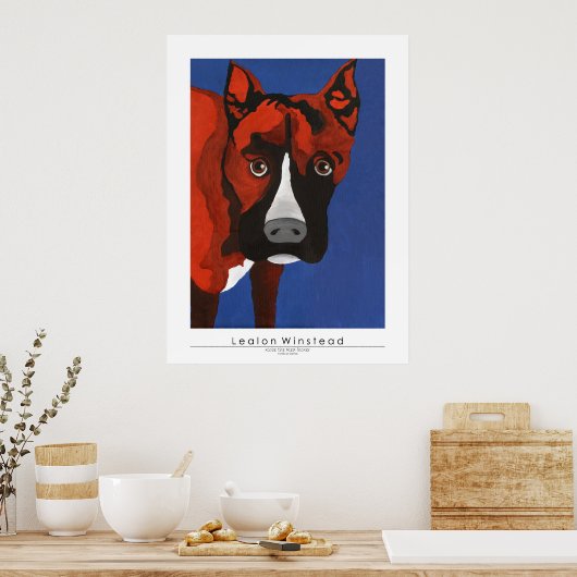 Kobe the Red Boxer Poster (Keuken)
