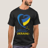 Kobeliaky Ukraine National Flag Heart Emblem Crest T-shirt (Voorkant)