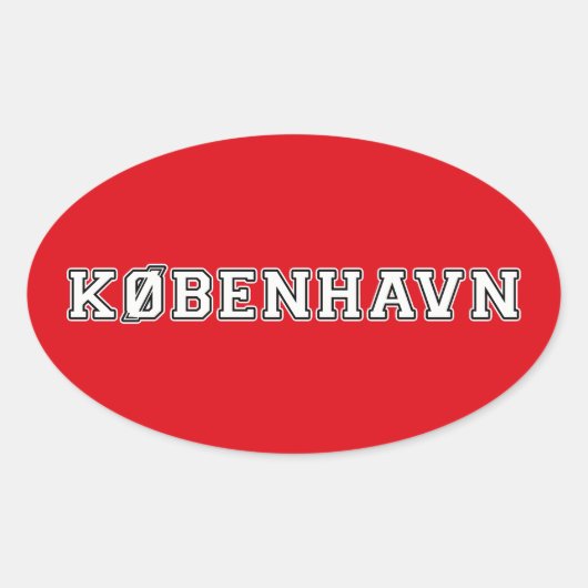 Kobenhavn Danmark Ovale Sticker (Voorkant)
