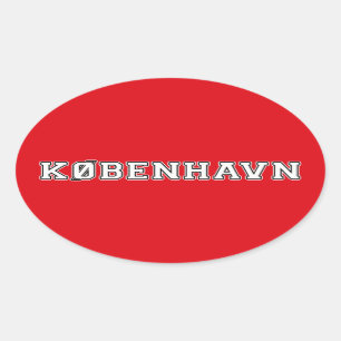 Kobenhavn Danmark Ovale Sticker