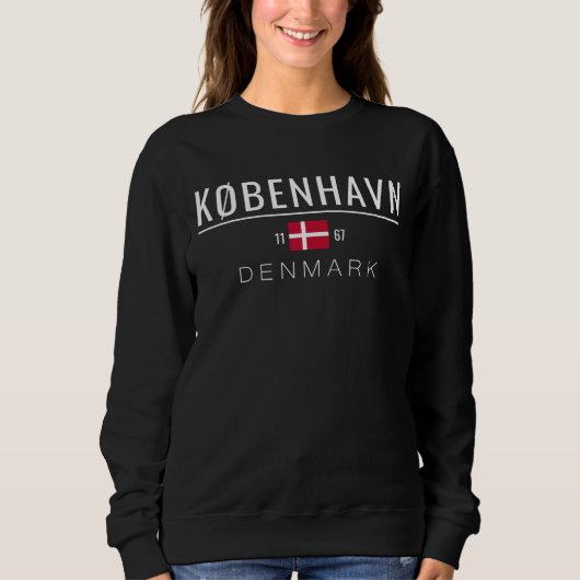 København (Kopenhagen) Denemarken 1167 White Sweat Trui (Voorkant)