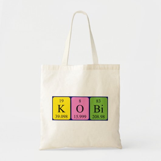 Kobi periodieke tabelnaam canvas tas (Voorkant)