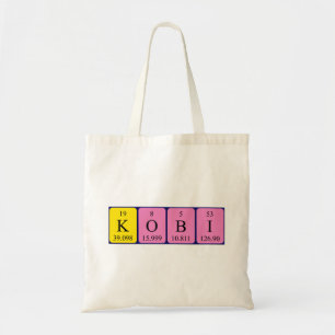 Kobi periodieke tabelnaam canvas tas